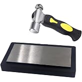 7.8"x4.2"Steel Bench Block Flat Anvil Jewelers Tool with Tough Rubber Block,Jewelry Stamping Hammer, Jewelry Metal Stamping Tools for Jewelry Making &amp; Metal Stamping (Rectangle)