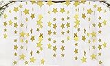 Fecedy Sparkling Star Garland Bunting for Baby shower,Wedding Party 13 feet (Gold)