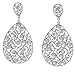 Heirloom Finds Crystal Studded Filigree Teardrop Dangle Earring Antique Look