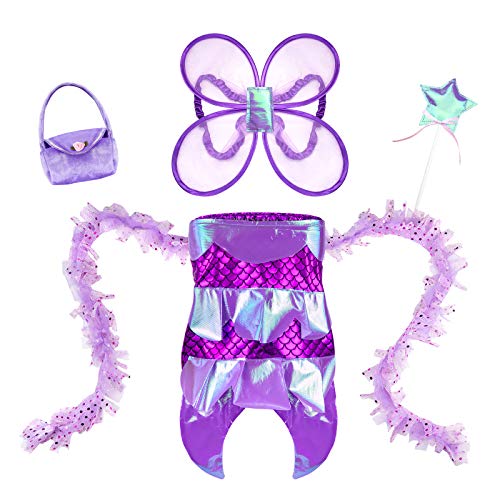 Jeowoqao Girls Dress Up Costume Set, Fairy and Mermaid Role Play Dress