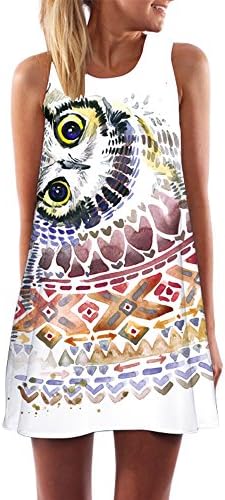 DAYSEVENTH Summer Dresses for Women, Women Summer Sleeveless Floral Printed Pockets Sundress Casual Swing Dress