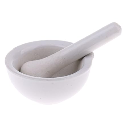 Magideal 60mm Porcelain Mortar Pestle Mixing Grinding Bowl Set