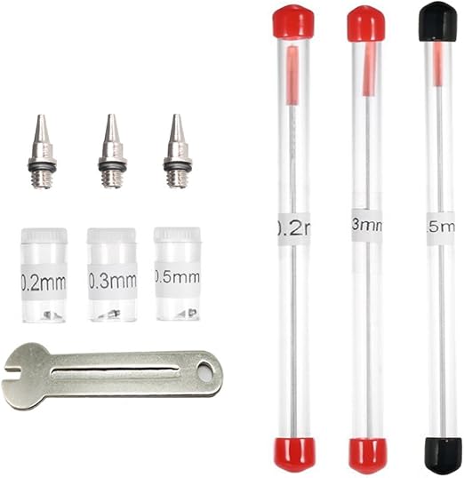 11 Pcs 0.3mm 0.5mm 0.8mm De Buses Aérographe Dispositifs Aérographe