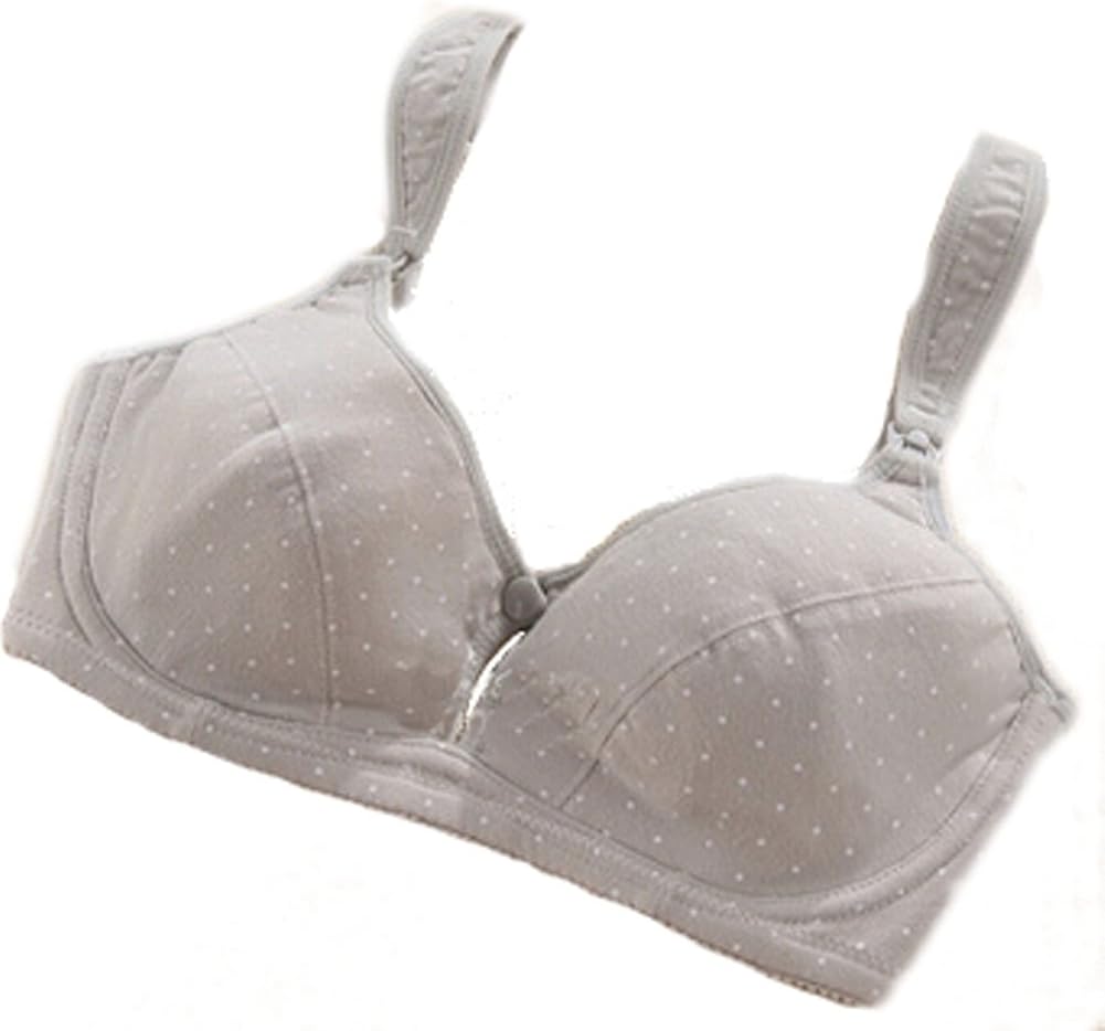 Soft Cotton Maternity Bras/Nursing Bras Button Bras Pregnant 90D Gray