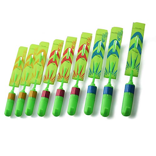 FAFA1808 Rocket Whistle Slingshot Finger Copter Led Toy Rocket (1 Box, Green)