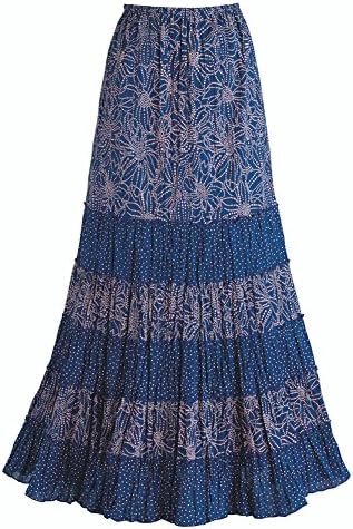 Women's Casita Floral Print Tiered Peasant Skirt - Large