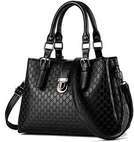 Flake Rain Women's Elegant Classical Special Texture Large Leather Handabag(Black)
