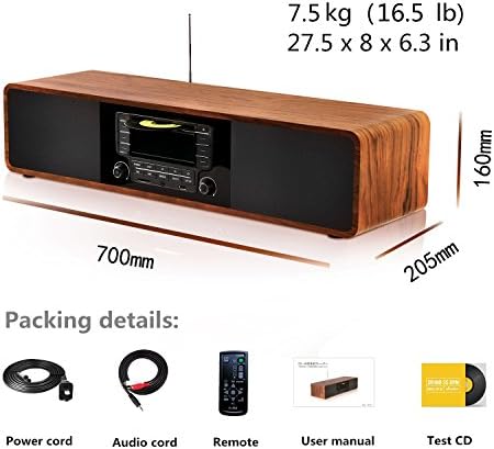 Portable radio with Bluetooth connectivity and stereo sound.