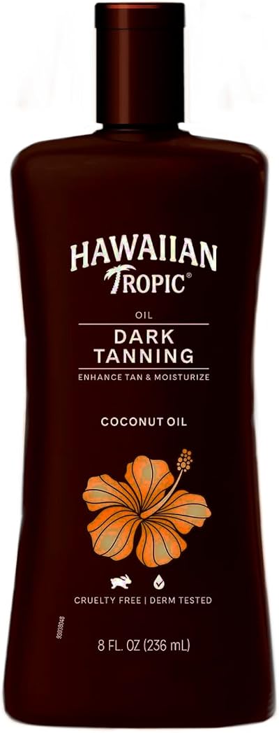 Hawaiian Tropic Dark Tanning Oil Original 8 oz - 2 Pack for Deep Color
