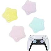 Flyingmage Glitter Star Switch 2 Joycon Thumb Grips Caps, 4 PCS Cute Kawaii 3D Silicone Analog Thumbstick Button Cover for PS5/PS4, Xbox Series X/S, Xbox One, Switch PRO Controller Joystick Caps