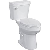Two-Piece Toilets for Bathroom, Elongated Toilet with Comfort ADA Height 19", Soft Close Seat, Powerful Flush Single Side - P