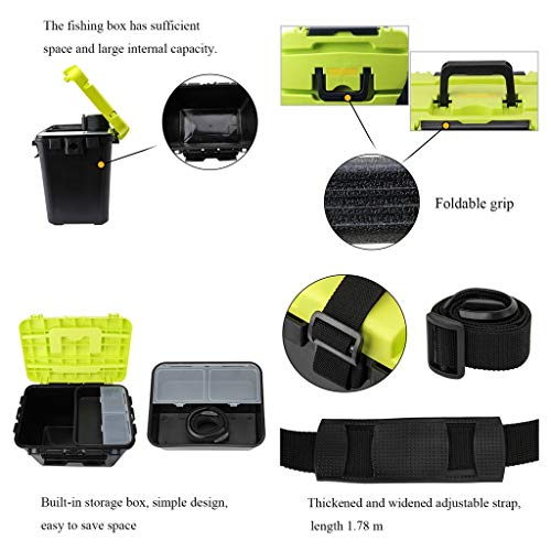 BYDBNR Angelkasten, Angeln Aufbewahrungsbox Tragbare Schulterbox Angeln Fass Aufbewahrungsbox – Bild 5