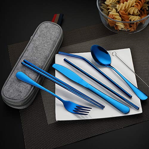 image for Devico Portable Utensils, Travel Camping Cutlery Set, 8-Piece includin