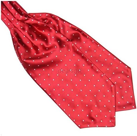 Fashion Men's Dots Silk Long Scarves/Cravat Ascot Handkerchief Neck Ties New Colors:Red