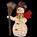National Tree 35 Inch White Ratton Snowman Holding Gift and Broom with 70 Clear Outdoor Lights (MZWR-35LO)
