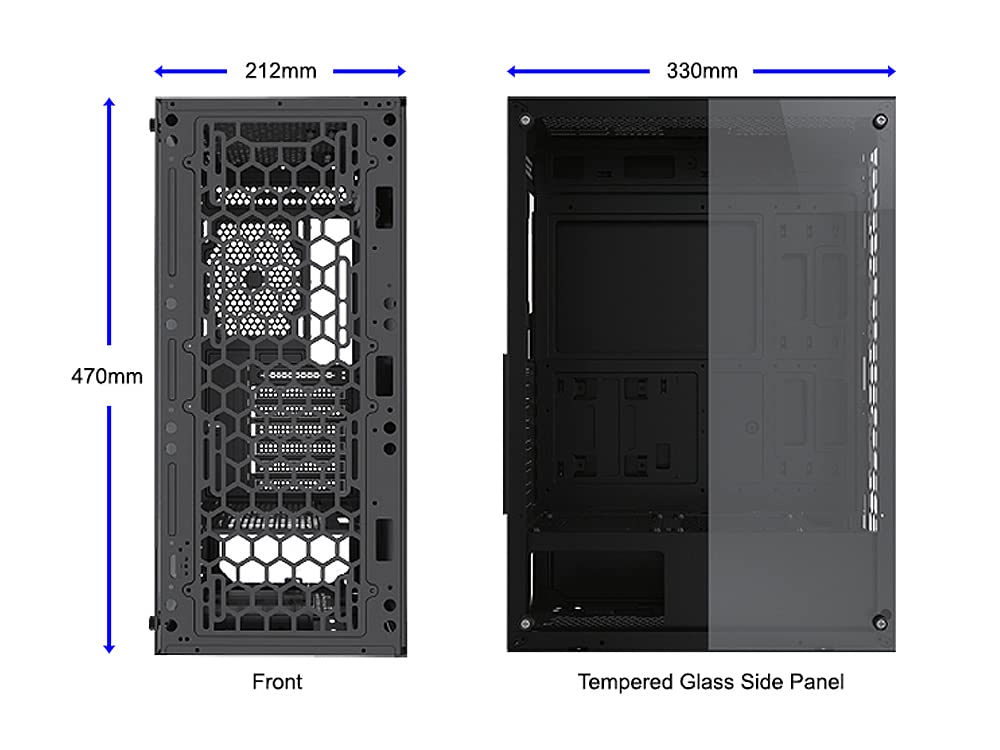 Bgears b-Optillusion (Fans NOT Included) Gaming PC ATX case, Special Optical Illusion ARGB Front Panel, Tempered Glass Side. USB3.0, Support up to EATX Motherboard.