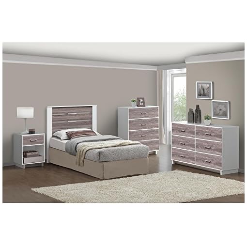 Ameriwood Home Colebrook Nightstand Vintage White Rustic Beachfront Decor