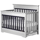 Dream On Me Chesapeake 5-In-1 Convertible Crib, Platinum and Navy