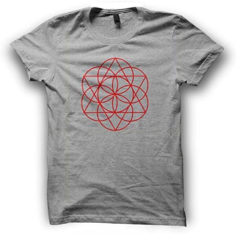 Paranoid Penguin Sacred Geometry Geometric Festival Clothing Mandala Flower of Life Triangles Mens T-Shirt for Husband - Gift for Boyfriend
