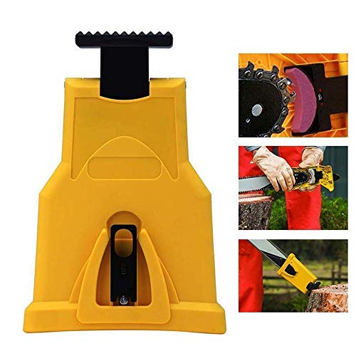 VANZO Chainsaw Sharpener Portable Bar-Mount Chain Saw Sharpening Tool Compatible with 14-20 Inch Chian Saw with Two Holes