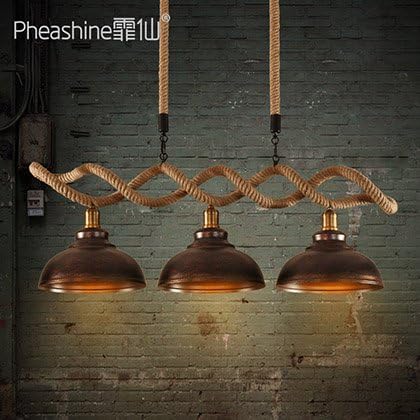 Dolsuml Kuhles Design Pendelleuchten Deckenleuchten Amerikanischen Dorf Bar Kreative Lampen Amerikanischen Bar Cafe Jugendstil Kronleuchter Sisalgarn Fur Wohnzimmer Amazon De Beleuchtung