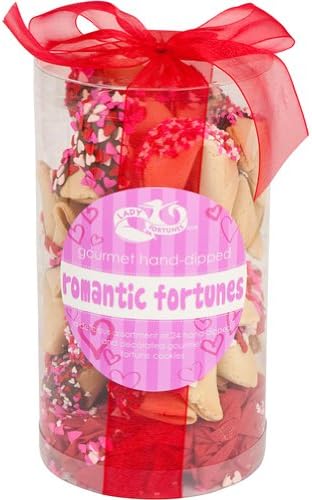 Romantic Decorated Fortune Cookies in Cylinder