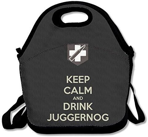 Drink Juggernog Lunch Bag Travel Zipper Organizer Bag, Waterproof Outdoor Travel Picnic Lunch Box Bag Tote With Zipper And Adjustable Crossbody Strap