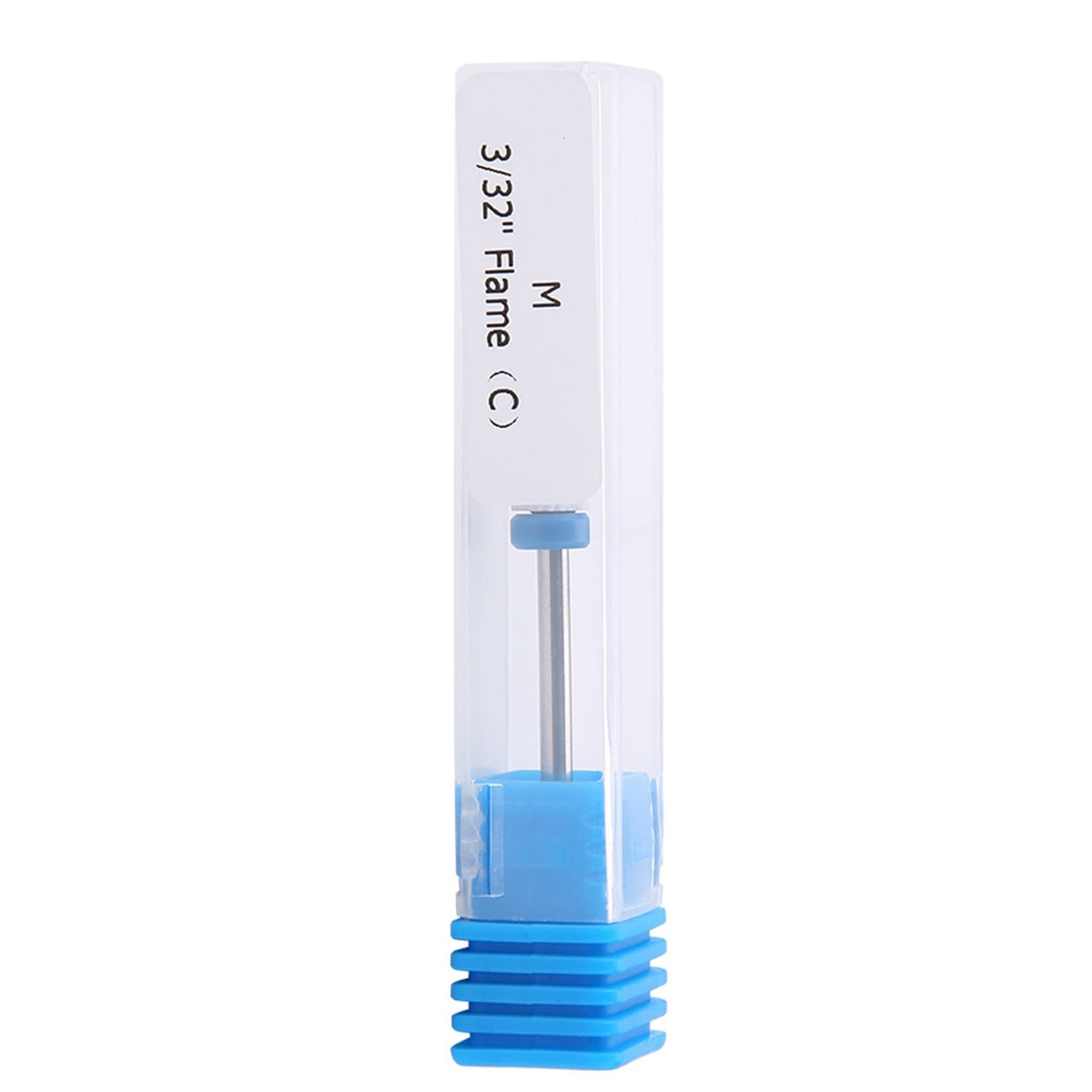 Nail Drill Bit, Ceramic Manicure Drill Bits for Manicure Pedicure Cuticle Gel Nail Polishing Cylinder Shape Grinding Head, with Display Base(White 04# )