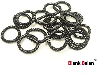 25PCS Blank Balan Plastic Hair Ties,Spiral Hair Ties, Hair Band, Ponytail Holder (black)