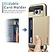 Vofolen Case for Galaxy S7 Case Wallet Slidable Card Holder Slot ID Pocket Protective Hard Shell Shock Absorbing TPU Tough Rubber Bumper Armor Scratch-Proof Case Cover for Samsung Galaxy S7 Gold