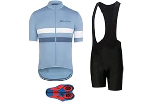 MOXILYN Men's Bike Clothing Set Cycling Jerseys Road Bicycle Shirts Kit + Bib Shorts Quick-Dry Full Zipper Riding Clothes
