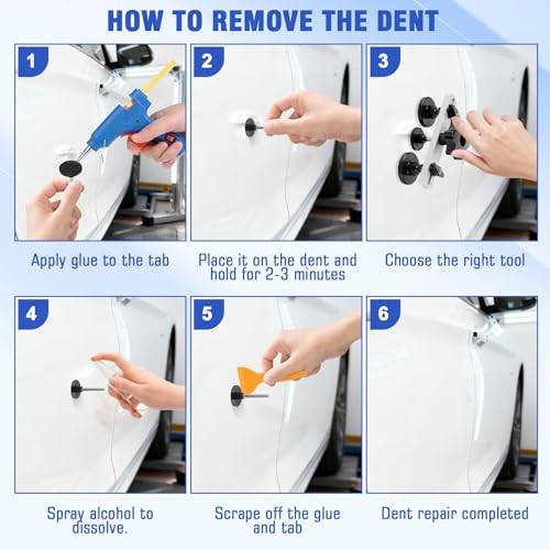 78Pcs Car Body Dent Puller Kit Car Dent Puller Kit Dent Hammer Puller Bridge Puller Kit for Car Vehicle Portier Dent Removal