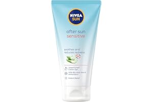 NIVEA Sun Sensitive After Sun Cream-Gel for Face and Body 175 ml – Cooling Hydration with Organic Aloe Vera and Antioxidants,
