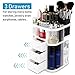 Tellco Makeup Organizer with 3 Drawers, Large Capacity Storage Box  for Cosmetics, Bathroom Dresser Vanity, 360 Degree Rotating, White