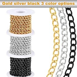 Jishi 16ft Aluminium Curb Chain Roll, Thick Twisted