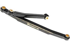 RampCrab RC Steering Links for CR18P, Brass High-Tightening Rod Tie Link for 1/18 CR18P EVO & EVO PRO Upgrade Parts, Brass, Black
