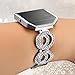 Nigaee for Fitbit Blaze Bands with Frame, Stainless Steel Replacement Band Compatible for Fitbit Blaze, Rhinestone Bling Accessories Wristband Strap for Women, Bracelet 3 Silver