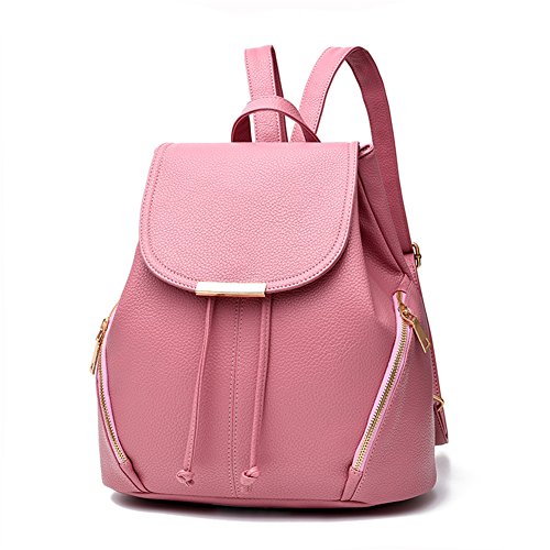 Z-joyee Casual Purse Fashion School Leather Backpack Shoulder Bag Mini Backpack for Women & Girls,Pink2