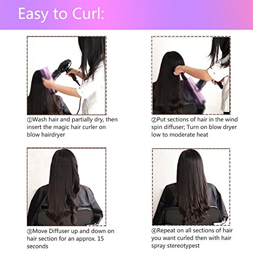 Fashionwu Professional Hair Dryer Diffuser Hood Magic Wind Spin Curl Hair Roller Curler Styling Tools Blower Accessories