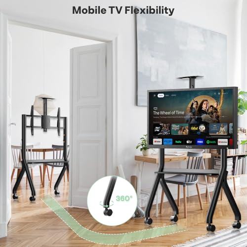 Sylvox TV Stand with Wheels for 42 to 55 inch Outdoor TV 40 kg/88 lbs 360° Locking Wheels Max VESA 700 x 500 mm for Outdoor, Apartment, Office, Home