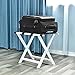 WELLAND Wood Foldable Luggage Rack Holder Luggage Stand for Suitcase for Home Bedroom Guestroom, White