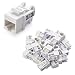 Cable Matters UL Listed 25-Pack Slim Profile 90 Degree Cat 6, Cat6 RJ45 Keystone Jack with Keystone Punch Down Stand in White
