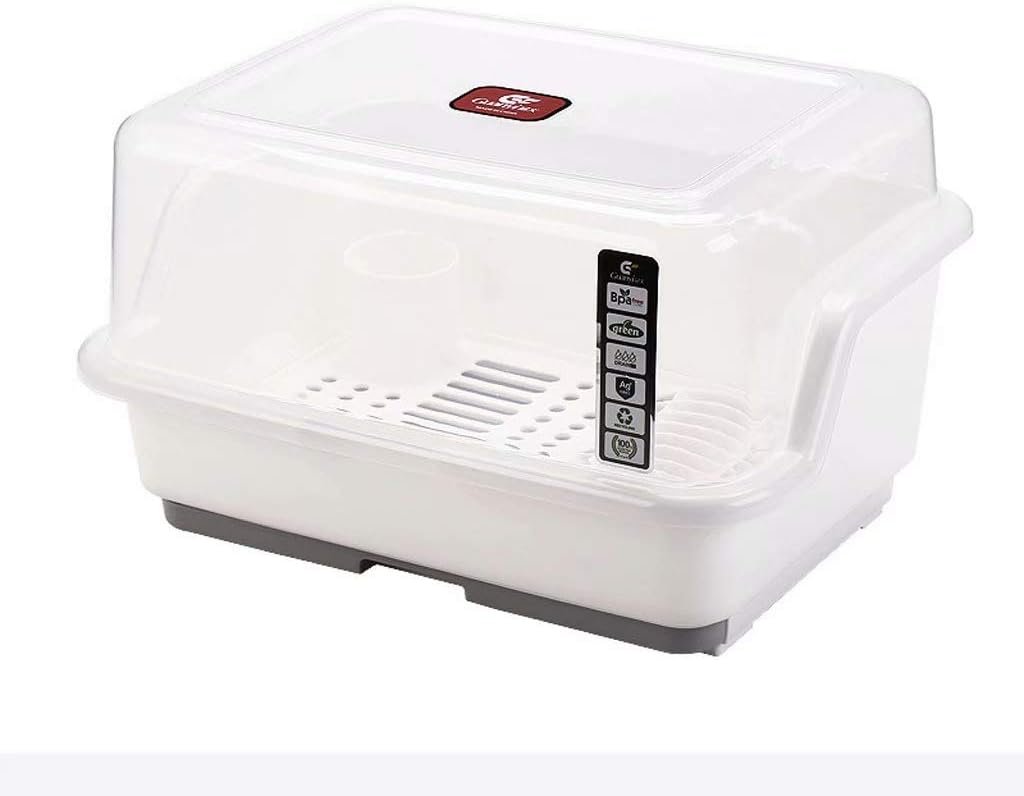 Amazon Com Hao S Cutlery Drain Rack Drainage Tray Kitchen Cabinet Plastic Cutlery Storage Box Dish Rack With Lid Tissue Rack Large