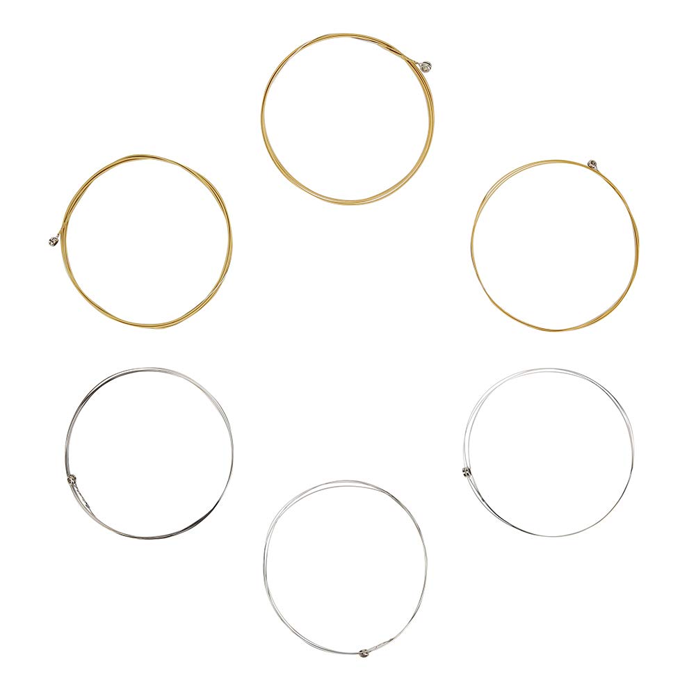 Jenngaoo 6Pcs Acoustic Guitar Strings, Acoustic Guitar Practice String Set Replacement Part Accessory for Classic Folk Guitar
