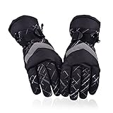 HUO ZAO Winter Snow Ski Gloves for Mens Warm Waterproof Winter Outdoor Cycling Snowmobile M