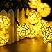 GDEALER Solar String Lights 30LED 20ft Solar Powered Starry Fairy Outdoor Rattan String Lights Ambiance Lighting for Landscape Patio Garden Bedroom Camping Christmas Party Wedding Warm White (1)