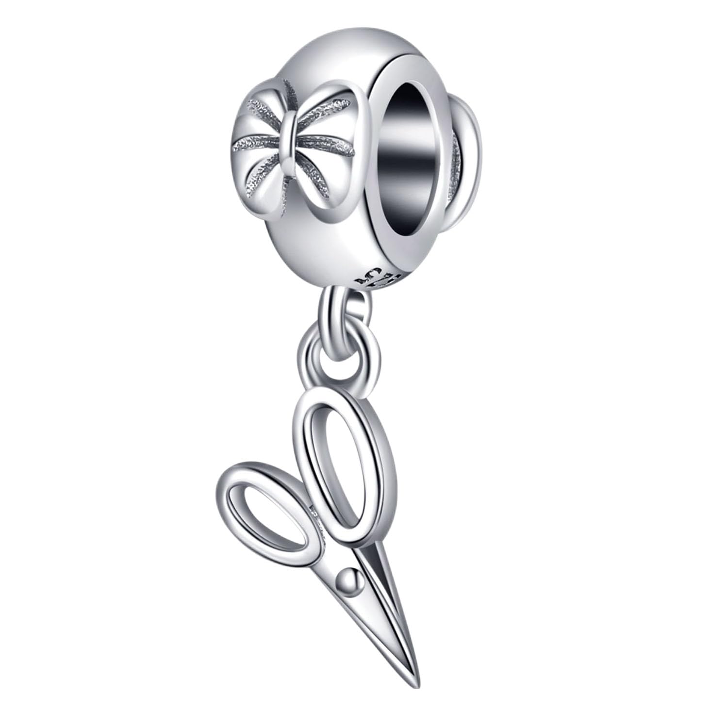 925 Sterling Silver Scissor Charm Hairdresser Charm Make up Artist Charm for Pandora Charm Bracelet (Scissor)