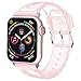 iiteeology Compatible with Apple Watch Band 42mm 41mm 40mm 38mm, Soft Glitter Clear iWatch Bands for Women Series 1-10 - Pink/Silver