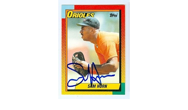 Sam Horn autographed baseball card 