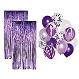 Purple Party Decorations Kit, Purple Foil Fringe